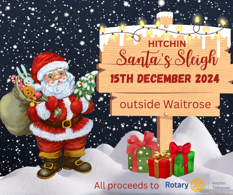 Santa's Sleigh at Waitrose Hitchin Tilehouse Rotary